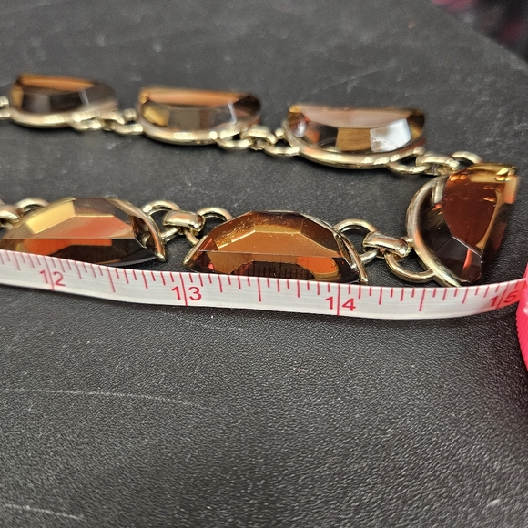 Coldwater Creek Gold Tone Crescent Gem Long Necklace 32 Inches NWT - Picture 11 of 14